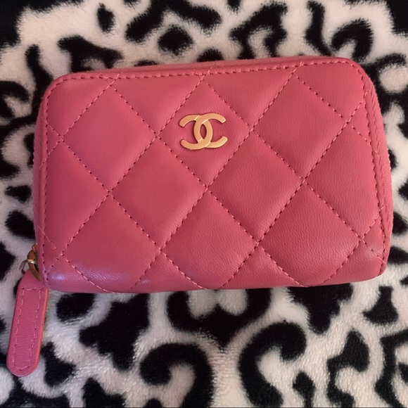 Pink Chanel Zip Coin Wallet Bags Chanel Zip Coin Purse Iridescent